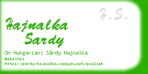 hajnalka sardy business card